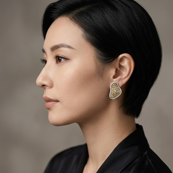 18K Multicolor Diamond Earrings